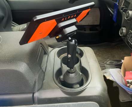 Hunter using Alpha XL in the field