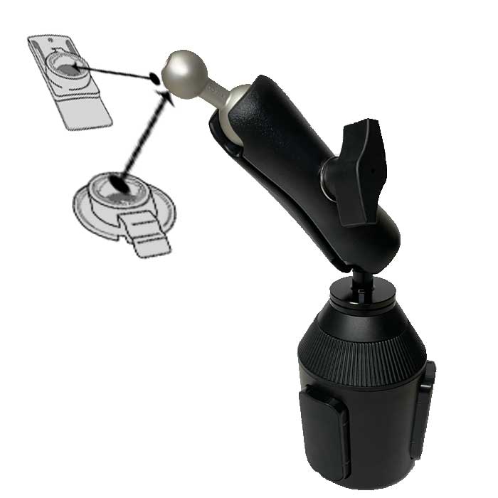 Heavy Duty Cup Holder Mount for Alpha 200/300 And Drivetrack 70/71/72 – Adjustable 360 Truck, Car, UTV – Stable GPS Holder (Copy)
